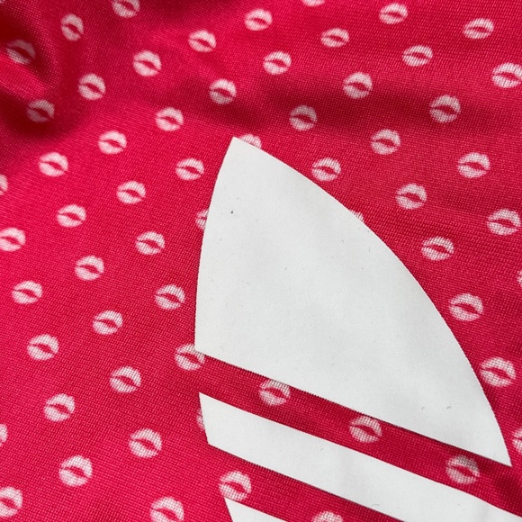 Adidas Originals Firebird Lips Kisses Pink Striped Track Jacket Womens Small - Picture 6 of 12